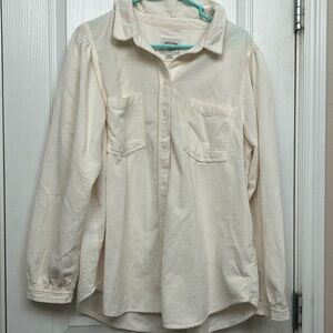 American Eagle cream corduroy shacket- XL